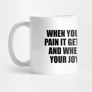 When you share your pain it gets cut in half and when you share your joy it doubles Mug